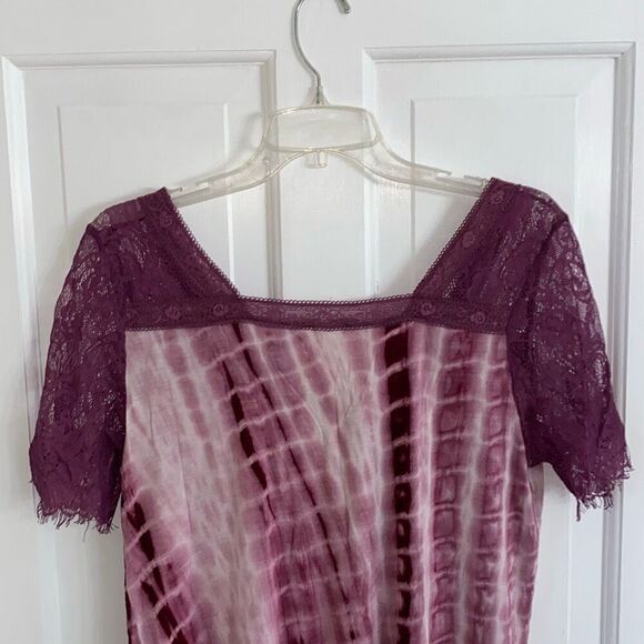 La Miel tie dye tee with floral lace detail size S - Picture 6 of 10